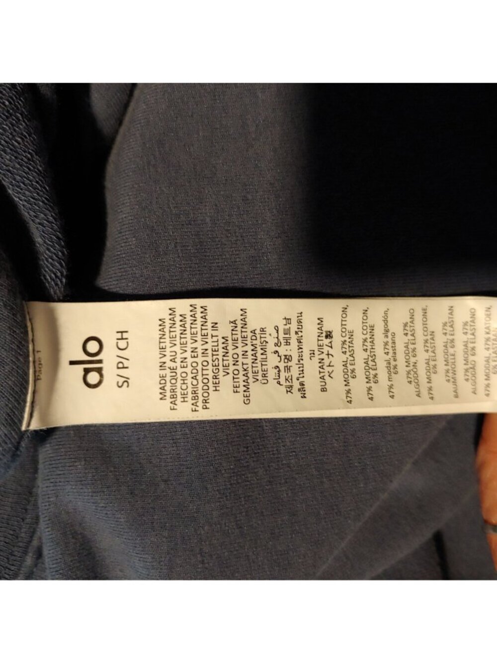 Alo Yoga Blue Cropped Sweatshirt Soft Athleisure Activewear Y2k Cleangirl S - Picture 10 of 10